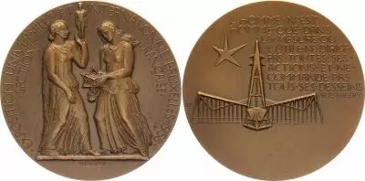 France Exposition Universelle et Internationale Fran�aise de Bruxelles - 1958 - Bronze par Dropsy