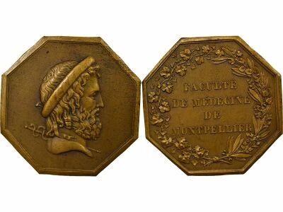 France Facult� de M�decine de Montpellier - Jeton Bronze - XIXe Si�cle