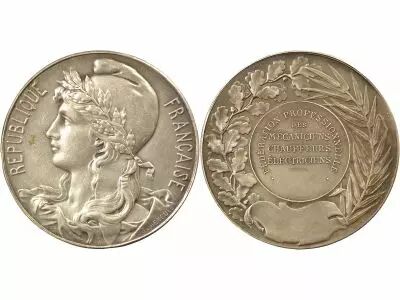 France Federation - Silver plated Medal, Mechanics Drivers Electricians