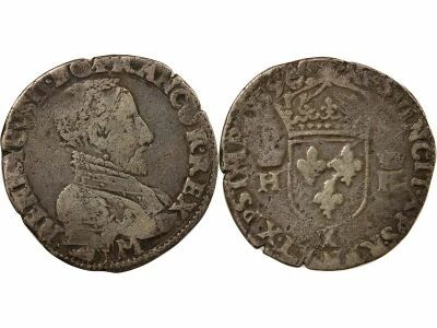 France Francis II - Silver Teston, in the name of Henry II - 1559 K Bordeaux