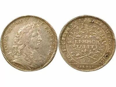 France French Academy, Louis XIV - Silver Token - 1673