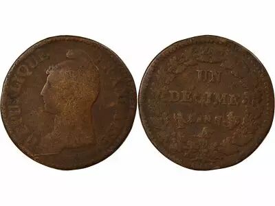 France French Directory, 1 Decime, Dupr� Big Diameter - Year 7 A Paris