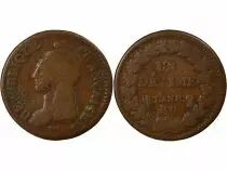 France French Directory, 1 Decime, Dupr&eacute; Big Diameter - Year 8 BB Strasbourg