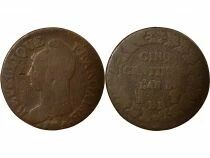 France French Directory, 5 Centimes, Dupr&eacute; Big Diameter, without point - Year 5 BB Strasbourg
