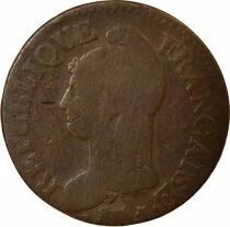 France French Directory, 5 Centimes, Dupr&eacute; Big Diameter, without point - Year 5 BB Strasbourg