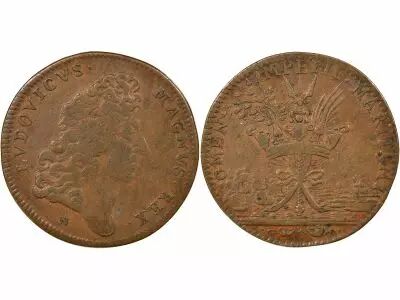 France Gal�res Royales, Louis XIV - Jeton Cuivre,Victoire � Carthag�ne