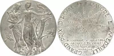 France Grand prix de Rome - 1954 - Gravure par Devigne