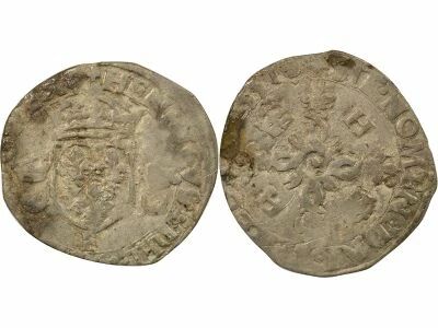 France Henri II - Douzain aux Croissants - 1551 F Angers