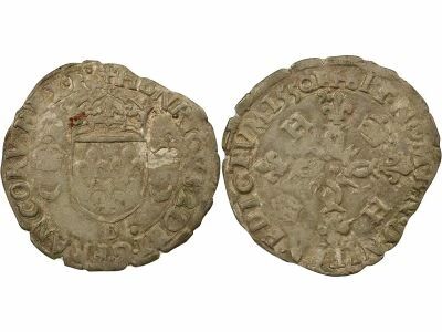 France Henri II - Douzain with Crescents - 1550 D Lyon