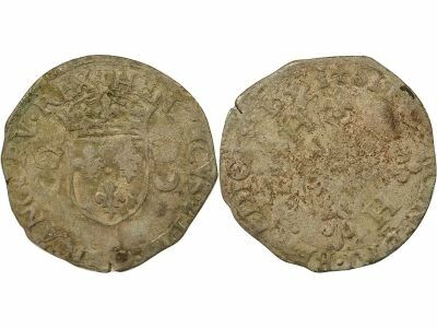 France Henri II - Douzain with Crescents - 1553 S Troyes