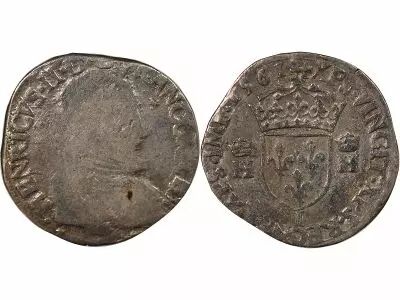 France HENRI II (POSTHUME) - TESTON A LA TETE NUE, 1er TYPE 1561 I Limoges