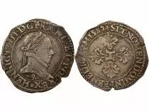 France Henri III - 1/2 Franc Argent, Au Col plat - 1587 9 Rennes