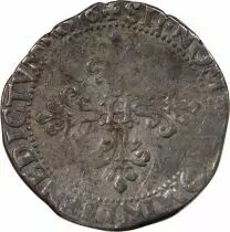 France HENRI III - 1/2 FRANC AU COL GAUFRE 1576 A PARIS