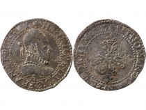 France HENRI III - 1/2 FRANC AU COL GAUFRE 1587 A PARIS