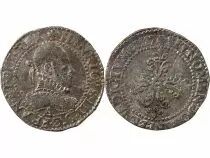 France HENRI III - 1/2 FRANC AU COL GAUFRE 1587 A PARIS