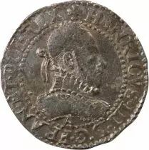 France HENRI III - 1/2 FRANC AU COL GAUFRE 1587 A PARIS