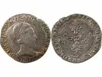 France HENRI III - 1/2 FRANC AU COL PLAT 1578 H LA ROCHELLE
