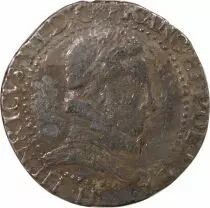 France HENRI III - 1/2 FRANC AU COL PLAT 1578 H LA ROCHELLE