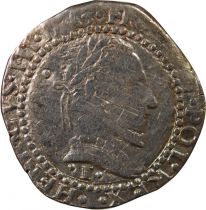 France HENRI III - 1/2 FRANC AU COL PLAT 1578 I LIMOGES