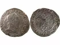 France HENRI III - 1/2 FRANC AU COL PLAT 1578 T NANTES