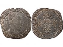 France HENRI III - 1/2 FRANC AU COL PLAT 1580 I LIMOGES