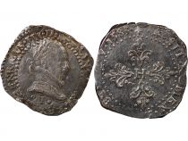 France HENRI III - 1/2 FRANC AU COL PLAT 1583 I LIMOGES