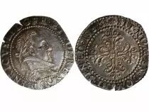 France Henri III - 1/2 Franc Au Col Plat 1586 G Poitiers