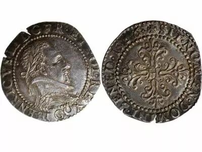 France Henri III - 1/2 Silver Franc - 1586 G Poitiers