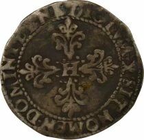 France Henri III - 1/2 Silver Franc, with Flat Collar - 1588 K Bordeaux