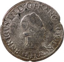 France HENRI III - 1/2 TESTON AU COL PLAT 1576 H LA ROCHELLE