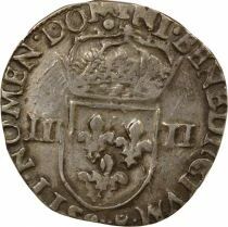 France Henri III - 1/4 Ecu Argent - 1584 9 Rennes