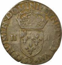 France Henri III - 1/4 Ecu Argent, Croix de Face - 1582 9 Rennes