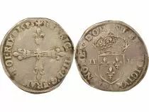 France Henri III - 1/4 Ecu Argent, Croix de Face - 1585 A Paris