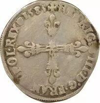 France Henri III - 1/4 Ecu Argent, Croix de Face - 1585 A Paris