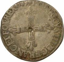 France Henri III - 1/4 Ecu Argent, Croix de Face - 1589 T Nantes