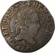 France HENRI III - 1/4 FRANC AU COL PLAT ARGENT 1578 A PARIS