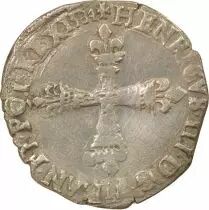 France Henri III - 1/4 Silver Ecu - 1584 F Angers