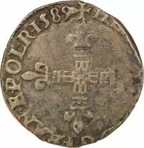 France Henri III - 1/8 Ecu Argent - 1589 L Bayonne