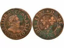 France Henri III - Double Tournois, 1st Type - 1587 A Paris