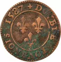 France Henri III - Double Tournois, 1st Type - 1587 A Paris