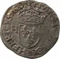 France HENRI III - DOUZAIN AUX DEUX H, 1er TYPE - 1576 B ROUEN
