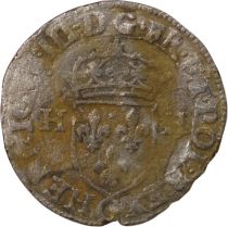 France HENRI III - DOUZAIN AUX DEUX H, 1er TYPE - 1576 C SAINT LÔ