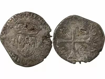 France HENRI III - DOUZAIN AUX DEUX H, 1er TYPE - 1577 I LIMOGES