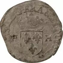 France HENRI III - DOUZAIN AUX DEUX H, 3e TYPE - 1576 O RIOM
