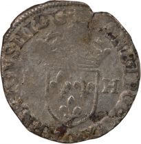 France HENRI III - DOUZAIN AUX DEUX H, 3e TYPE - 1577 O RIOM