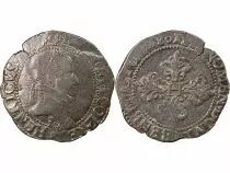 France HENRI III - FRANC AU COL PLAT 1580 TOURS