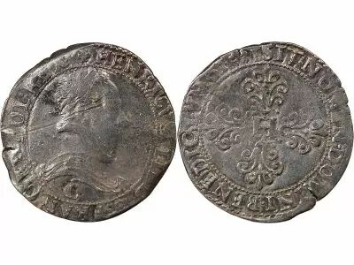 France HENRI III - FRANC AU COL PLAT 1581 C SAINT L�