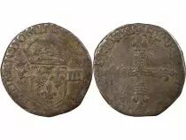 France HENRI III - ? ECU, CROIX DE FACE 1581 T NANTES