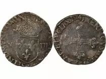 France HENRI III - ? ECU, CROIX DE FACE 1584 9 RENNES