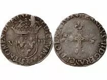 France HENRI III - ? ECU, CROIX DE FACE 1588 9 RENNES